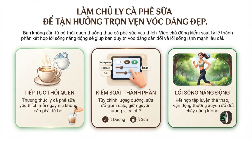 1 ly cafe sữa bao nhiêu calo? Cách uống cafe sữa ít béo