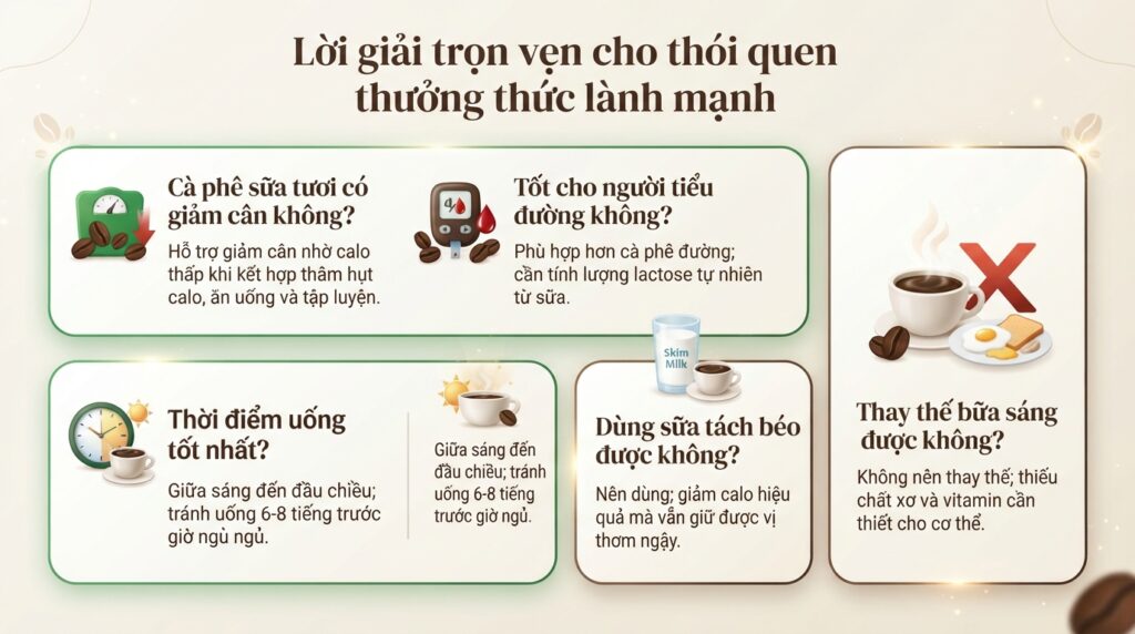 Cà phê sữa tươi không đường bao nhiêu calo? Uống sao cho chuẩn vóc dáng?