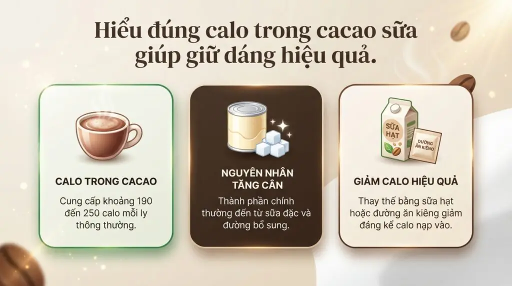 Cacao sữa bao nhiêu calo? Hướng dẫn cách uống kiểm soát cân nặng hiệu quả