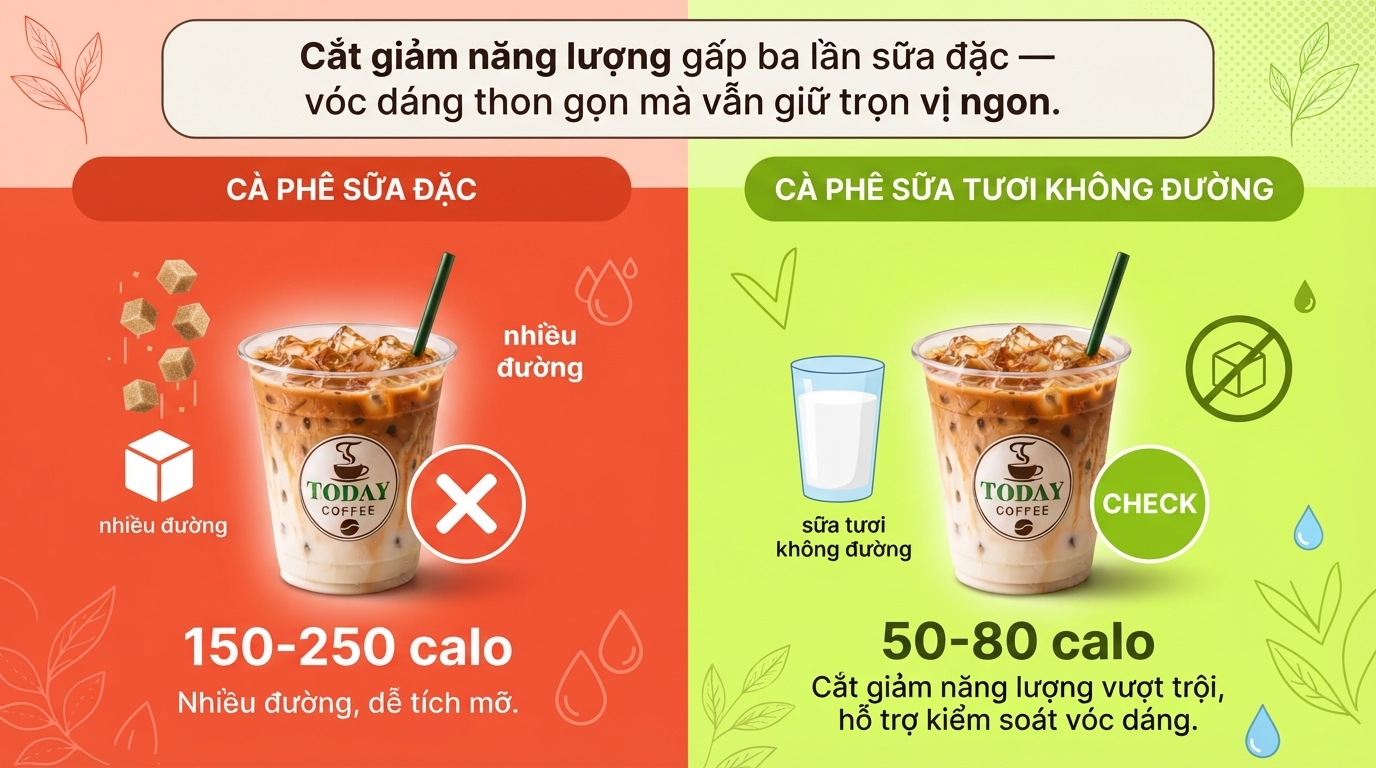 Cắt giảm năng lượng gấp ba lần sữa đặc - vóc dáng thon gọn mà vẫn giữ trọn vị ngon.