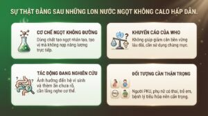Chất tạo ngọt trong nước ngọt không calo có độ ngọt gấp hàng trăm lần đường mía.
