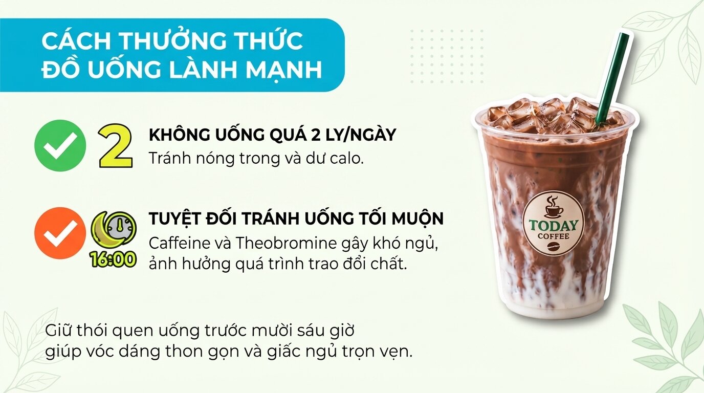 Giữ thói quen uống trước mười sáu giờ giúp vóc dáng thon gọn và giấc ngủ trọn vẹn. Giữ thói quen uống trước mười sáu giờ giúp vóc dáng thon gọn và giấc ngủ trọn vẹn.
