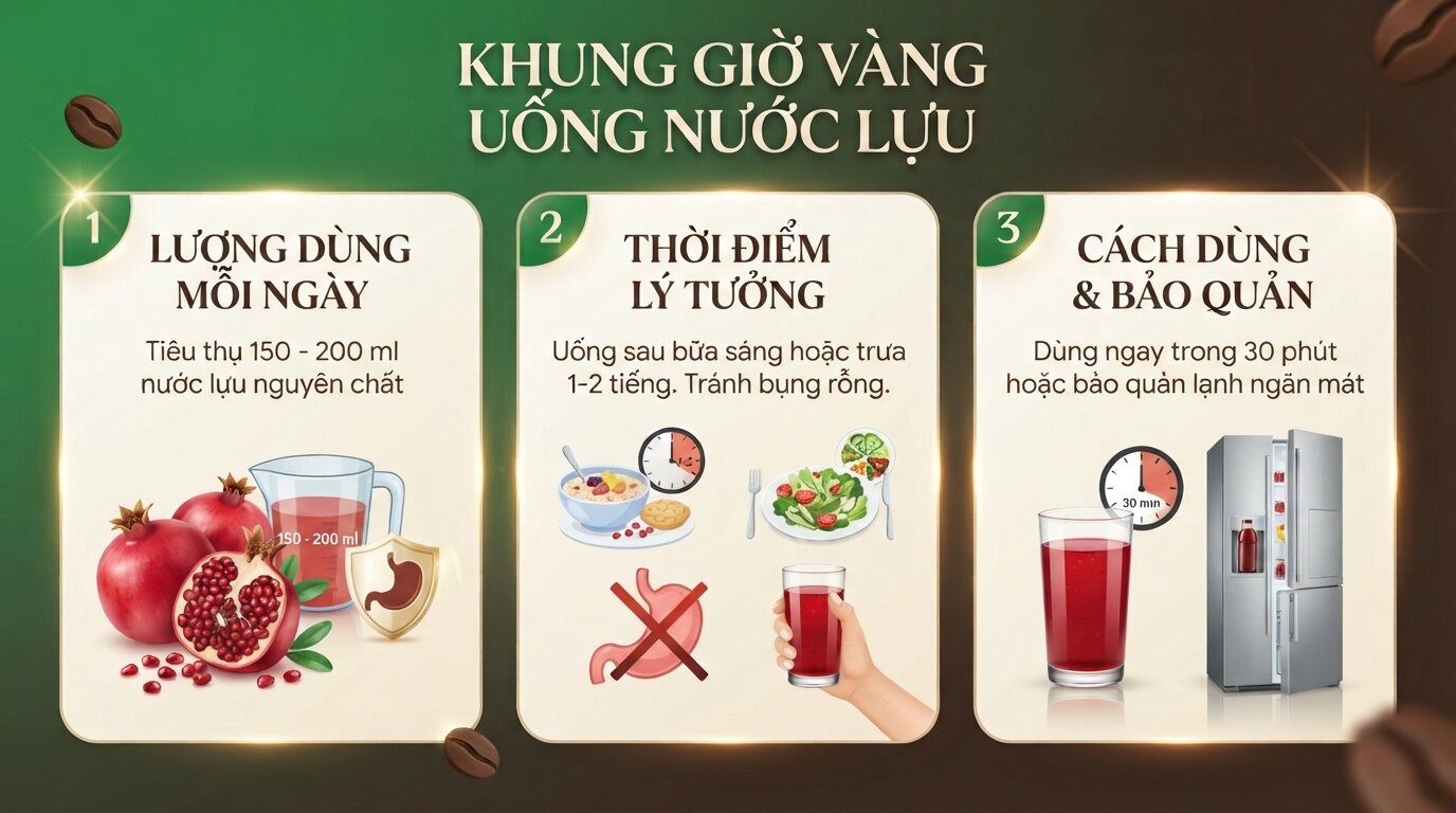 Khung giờ uống lựu từ một đến hai tiếng sau ăn giúp tối ưu dưỡng chất.