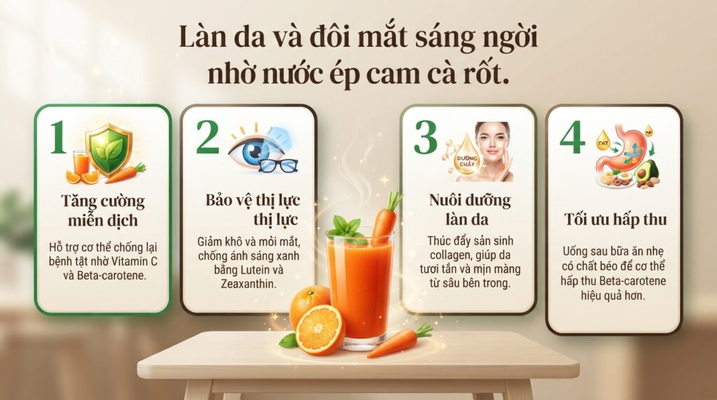 Khung giờ vàng uống nước ép sau bữa ăn giúp dạ dày luôn êm dịu.