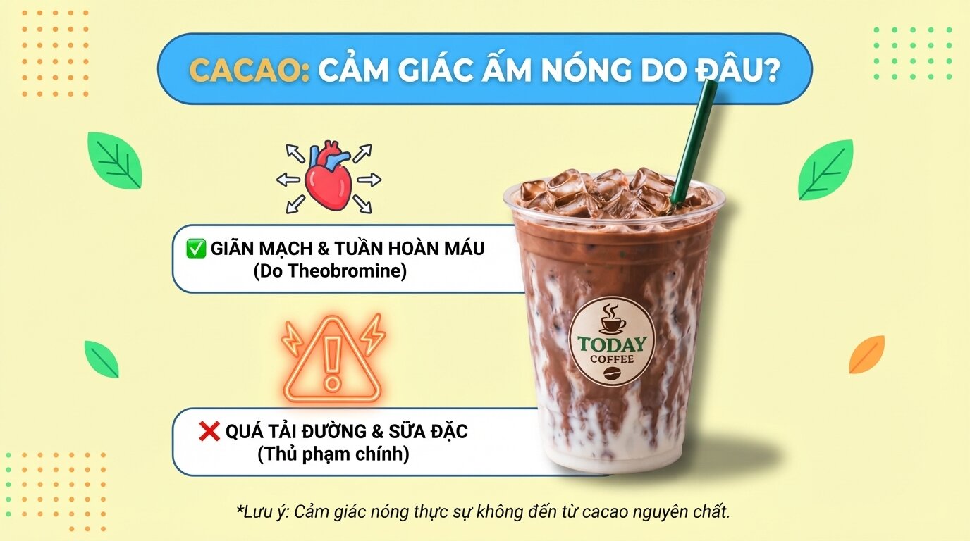 Liệu uống cacao có nóng không khi nguyên nhân cốt lõi chỉ do đường sữa dư thừa?