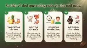 Liệu uống nước ép dứa mỗi ngày có tốt không tùy thuộc vào bromelain và vitamin C bổ sung.
