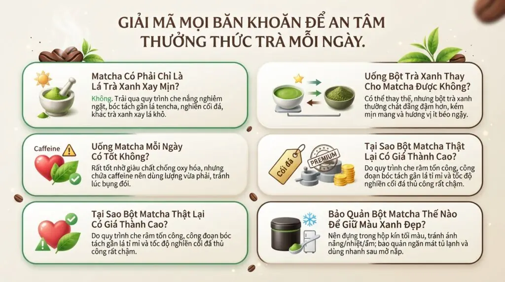 Matcha có phải trà xanh không và cách phân biệt chính xác
