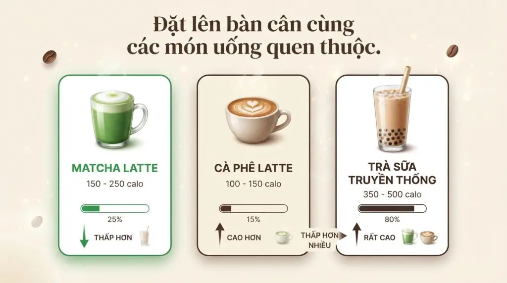 Matcha latte bao nhiêu calo? Bí quyết thưởng thức giúp kiểm soát cân nặng