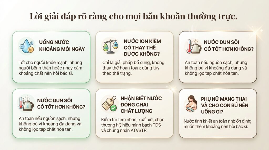 Nên uống nước khoáng hay nước tinh khiết: Lựa chọn tối ưu cho sức khỏe