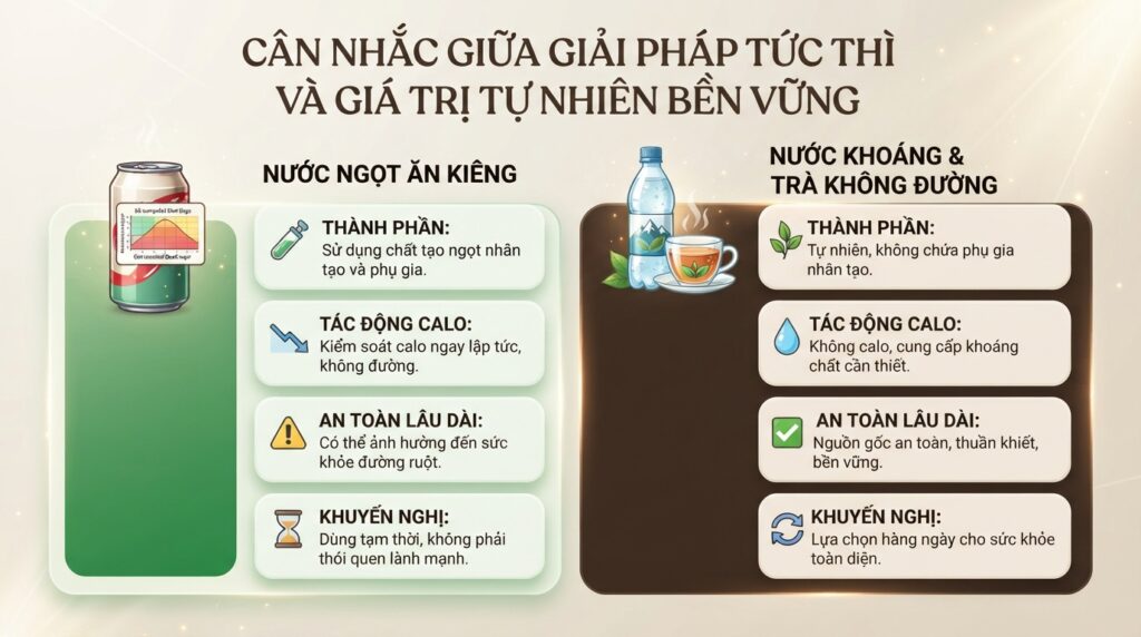 Nước ngọt không calo: Giải pháp lành mạnh hay chỉ thay thế tạm thời?