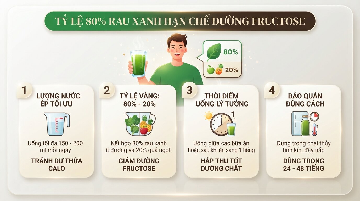Tỷ lệ 80% rau xanh giúp hạn chế tối đa lượng đường fructose nạp vào cơ thể. Tỷ lệ 80% rau xanh giúp hạn chế tối đa lượng đường fructose nạp vào cơ thể.