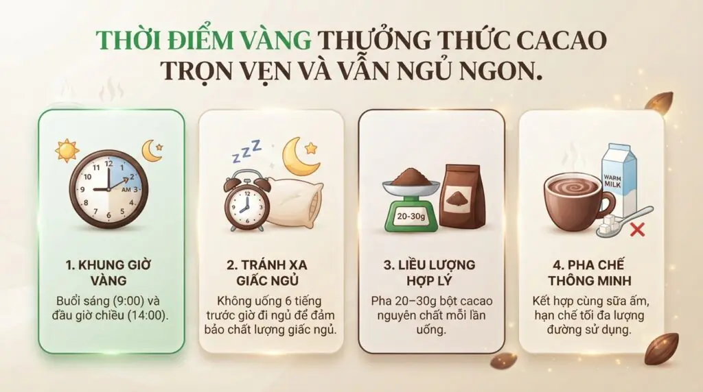 Uống cacao có mất ngủ không? Giải mã sự thật về thức uống yêu thích