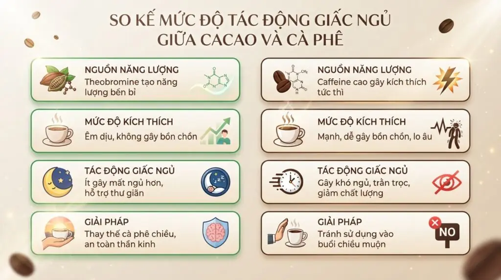 Uống cacao có mất ngủ không? Giải mã sự thật về thức uống yêu thích