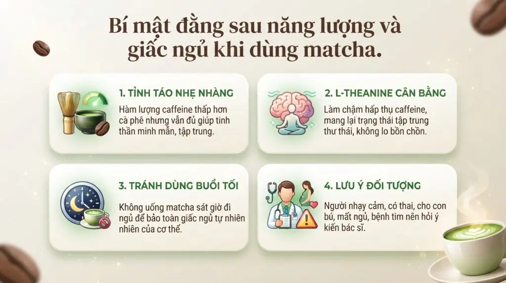 Uống matcha có mất ngủ không? Cách thưởng thức trọn vẹn cho sức khỏe