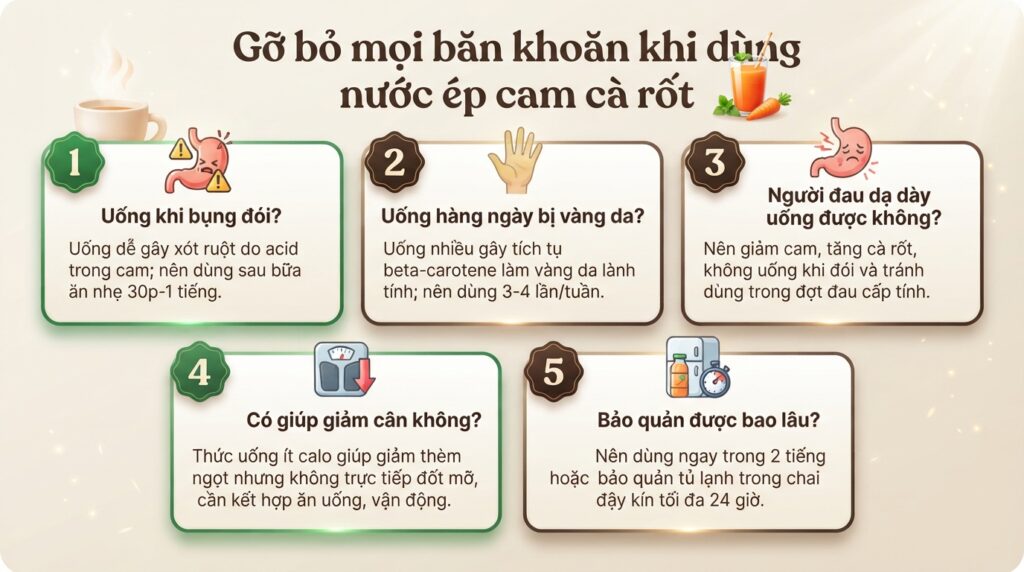 Uống nước ép cam cà rốt có tác dụng gì đối với sức khỏe? 3 lợi ích bất ngờ